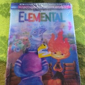 Disney Elemental 4K Ultra HD Blu-ray – Colorful Blue & Red Cover Art